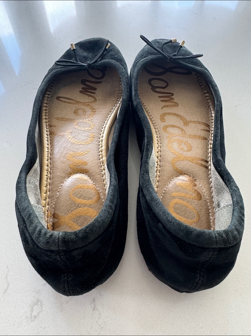 Sam Edelman Black Suede Bow Ballet Flats Size: 8 - Picture 4 of 4